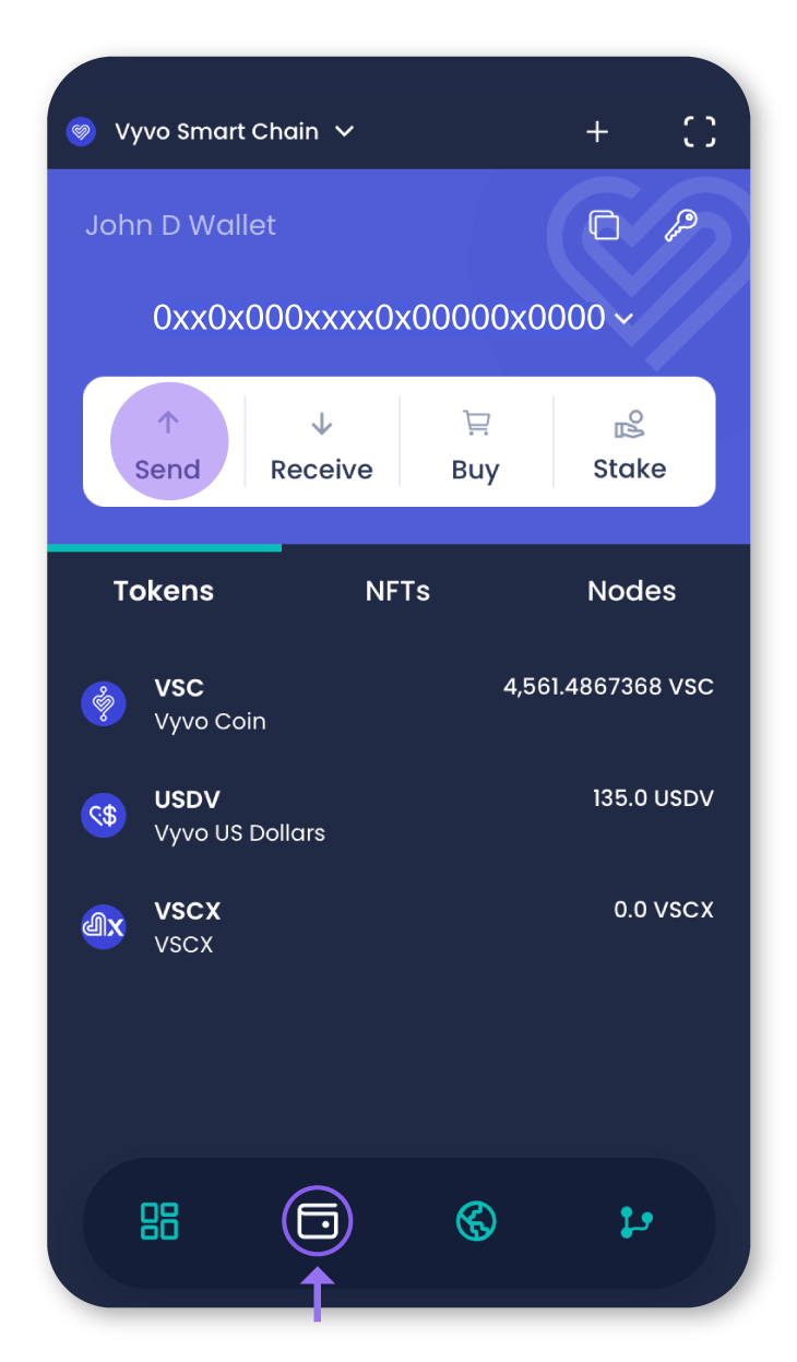 How can I transfer USDV or VSC or VSCx from my inPersona Wallet to another  Wallet? – InPersona